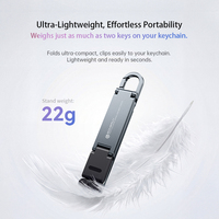 Mini Cep Ultra Hafif Alüminyum Alaşımlı Taşınabilir Katlanabilir Telefon Standı 180 Derece Ayarlanabilir Anahtarlıkla Asılabilir Seyahat için