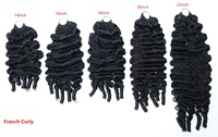 Extensions de cheveux humains au crochet FH French Curly Miracle Knots 14-24 pouces, effet plume naturel, mèches de cheveux humains pour tressage au crochet sans trame