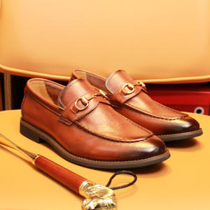 Zapatos de Vestir para Hombre de Alta Calidad, Estilo Británico, Casual, con Parte Superior de Cuero Genuino de Textura Suave, Diseño Italiano con Patrón de Lichí y Punta Cuadrada - Product Image 2