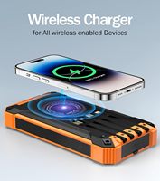 Cargador solar móvil impermeable de 20000mAh de alta calidad con 4 cables Micro USB integrados para teléfonos móviles