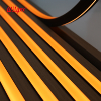 Bande LED en silicone personnalisable IP65 pour lattes de bois, contrôleur intelligent Wi-Fi dimmable, télécommande IR, Plug-and-Play, 3000K-3500K, Noir, CRI90