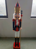 Figurine de casse-noisette grandeur nature de 6 pieds, décoration de Noël, grand casse-noisette en bois pour la décoration de fêtes intérieures et extérieures