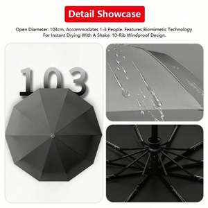 Wholesale 3 <b>Fold</b> Umbrella Fully Automatic Sunscreen Sunshade Sun Umbrella Dual Use with LED Flashlight for Business - Product Image 6