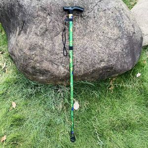 Canne pliante imprimée Xin Chen en alliage d'aluminium, 5 sections télescopiques, bâton de marche pour la randonnée en plein air, antidérapant, aide à la marche pour personnes âgées - Product Image 5