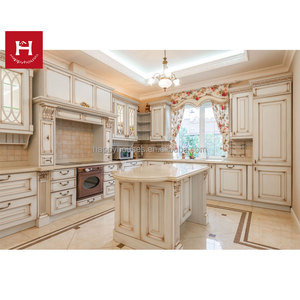 HAPPY HOUSES Armoires de <span class=keywords><strong>cuisine</strong></span> en bois massif anciennes personnalisées à vendre <span class=keywords><strong>Cuisine</strong></span> équipée <span class=keywords><strong>Cuisine</strong></span> préfabriquée Ensemble complet d'îlot de <span class=keywords><strong>cuisine</strong></span> - Product Image 4