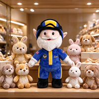 Peluche de pilote elfe bleu de haute qualité, personnalisée, avec lunettes et uniforme, jouet en peluche doux pour enfants