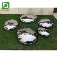 Sculpture de galet décorative de jardin en acier inoxydable 304 poli miroir