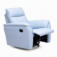 Fauteuil inclinable manuel moderne en cuir PU, siège individuel, pour salon, avec repose-pieds, pivotant, à bascule, dossier haut et accoudoirs rembourrés