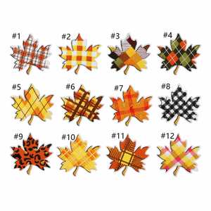 Decoraciones con Temática Otoñal, Hojas de Arce Bordadas, Parches Termoadhesivos de Hojas de Arce - Product Image 2