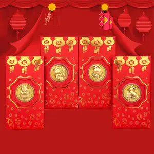 Chinesische Geburt Neujahrs produkte 2023 Jahr Glücks hase Cartoon Gold Kaninchen imitation Goldfolien-Münze