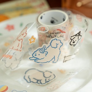 Cinta Adhesiva Decorativa Transparente con Diseño de Gatos y Perros, Resistente al Agua, Ecológica, con Protección UV, para Diarios y Álbumes de Recortes - Product Image 3