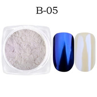 Poudre scintillante effet miroir magique 13 couleurs nacrées, rose féerique aurore pour ongles
