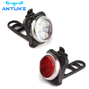 USB có thể sạc lại xe đạp dẫn xe đạp Ánh Sáng Thiết lập không thấm nước COB phía trước Đuôi Màu Đỏ Đèn 4 chế độ đêm cưỡi pin đèn hậu - Product Image 1