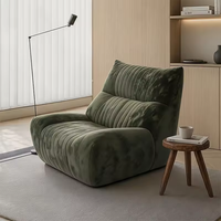 Fauteuil paresseux individuel en velours rembourré pour salon, style moderne JP, confortable, fauteuil d'appoint au sol