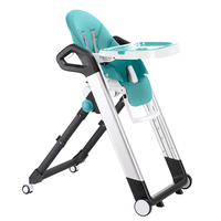 Chaise haute pour bébé pliable en aluminium de luxe, nouvelle conception 2022, avec roulettes, meubles pour bébé