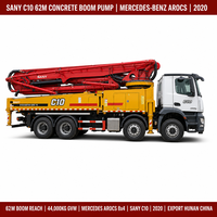 Pompes à béton d'occasion Sany C10 62m Mercedes Benz Arocs 2020 en stock, Pompes à béton d'occasion Sany Benz 62m pour exportation Chine