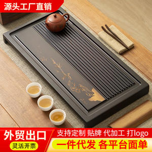 Bandejas de té al por mayor de fábrica, personalizables en tamaño, con logotipos, elevadas, alargadas y engrosadas, de bambú para uso doméstico. - Product Image 3