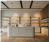 Miroir cosmétique autoportant pré-assemblé et amovible laqué avec armoire de présentation de parfums et traitement de surface verni