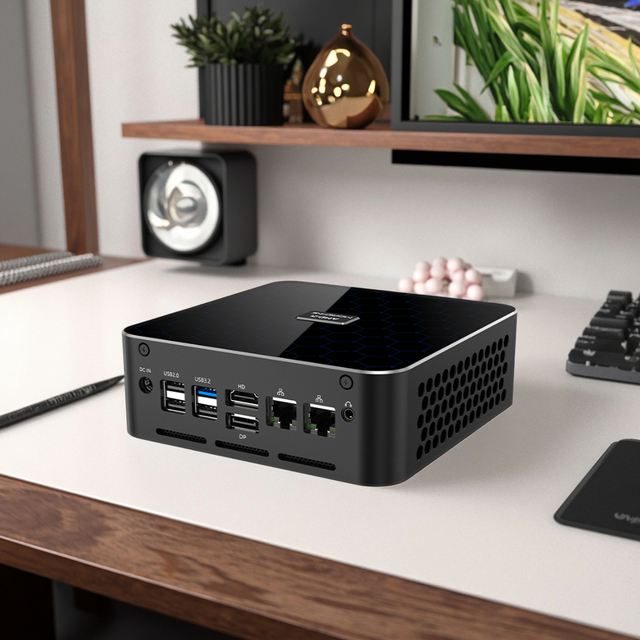 Eglobal New Powerful Mini PC AMD Ryzen R5-8645HS 6 Core 12 Threads DDR5 64GB SSD 6*USB 1*LED 3-Year Warranty 45W