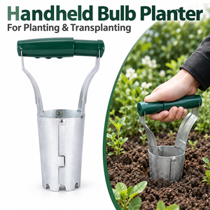 Stainless Steel Bulb Planter Tool with Depth <b>Marker</b>, Manual Seedling Transplanter for Garden <b>Planting</b> - Product Image 1