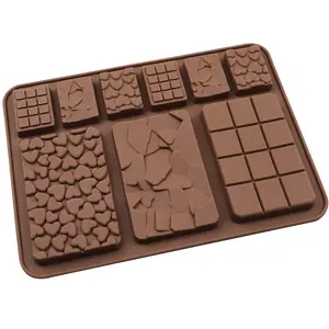 9 pièces de gaufres en forme de plaque complète, même différentes, taille faite à la main, moule à puces au chocolat, moule de décoration de gâteau