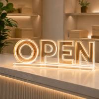 Enseigne LED personnalisée en acrylique, présentoirs lumineux en acrylique transparent, boîte lumineuse en acrylique pour vitrine de magasin et décoration de commerce de détail