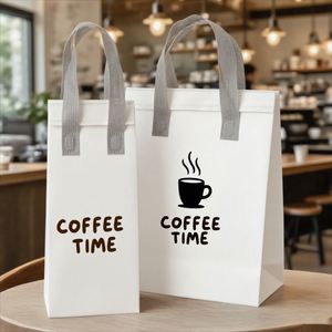 Single Cup Disposable <b>Cooler</b> Bag Non-Woven Aluminum Foil Tote for Hot or Cold Drinks Coffee or Food Delivery Thermal Insulated - Product Image 1