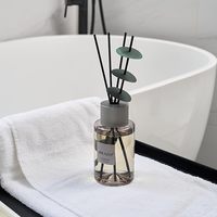 Diffuseur de parfum à roseaux naturel longue durée en gros pour la maison et les fêtes avec boîte de couleur et flacon en verre