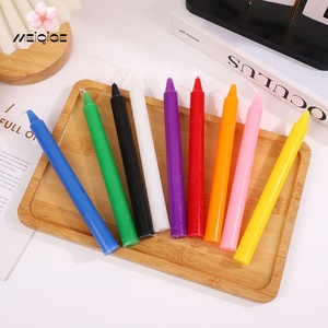 10pcs/box Semi-Mechanical Handmade Long Rod Cylinder Ordinary Lighting Colorful <strong>Candle</strong> for Candlelight Dinner Western Restaurant - Product Image 4