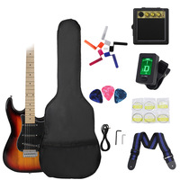 Guitare électrique à corps plein de 39 pouces, couleur personnalisée, kit complet avec tremolo SSS pour débutants et étudiants