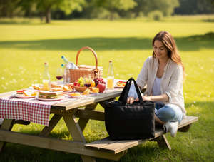 Multi Functional Washable Twill Insulated Cooler Bag 20 L With Zipper Closure For Food Storage - Product Image 2