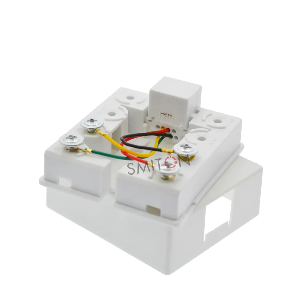 White Telephone Adaptor RJ11 6P4C Surface Box Connection Box