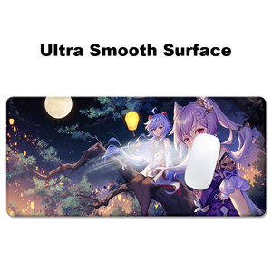 Grand tapis de bureau XXL étendu en caoutchouc tapis de souris tapis de souris rectangulaire Genshin Impact japonais foncé avec bord cousu - Product Image 6