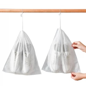 Sac à chaussures en tissu non tissé blanc, bouche plate, épaissi, cordon de serrage, résistant à l'eau, empêche les chaussures de jaunir, <span class=keywords><strong>Himmers</strong></span> SNW-1203 - Product Image 1