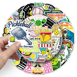 50 pegatinas de PVC impermeables con diseño de dibujos animados deportivos geniales para pickleball - Product Image 2
