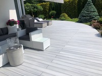 Plancher en bois composite pour l'extérieur Plancher en bois composite Plancher en bois composite 3D gaufré Dalle de plancher pour terrasse extérieure à emboîtement