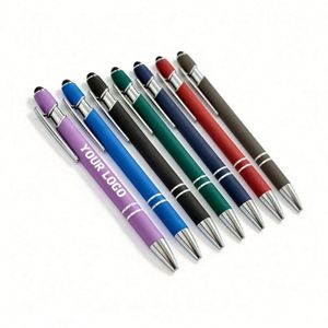 Stylo tactile 2-en-1 personnalisé avec logo, en métal, encre noire, pointe 1,0 mm, impression UV, cadeau d'affaires, vente en gros - Product Image 1