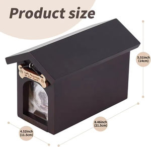 Urnes pour chiens de compagnie, urne en bois pour cendres, boîte à souvenirs avec cadre photo et crochet pour médaille d'identification 8,4 "x5,5", cadeau commémoratif pour animaux de compagnie disparus - Product Image 2