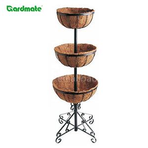 Fontaine à fleurs à <span class=keywords><strong>3</strong></span> niveaux avec revêtement en coco Décor de jardin extérieur pour jardin Patio Entrée Jardinière Pot à plantes Support de baignoire Fontaine à fleurs - Product Image 2