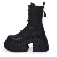 Bottes basses FWD Comic-Con Dr Winter à talon épais super haut, fermeture éclair arrière, style britannique, inspirées du punk, pour cosplay, synthétiques