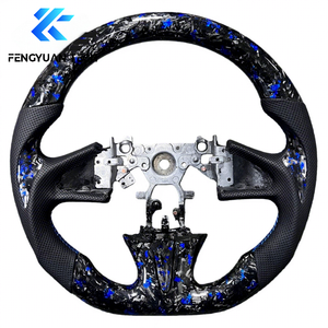 Volant de voiture en cuir noir personnalisable en direct d'usine, avec fibre de carbone forgée bleue, pour Infiniti FX35 G25 G37 Q50 Q60 Q70 <span class=keywords><strong>350Z</strong></span> - Product Image 2