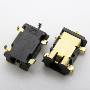 Conector DC Empotrado DCC0058 |   Alfileres de Oro/Plata de 1.3 mm |   Soporte SMT de 4 Patas |   Conector de Barril de 5.5x2.1mm 30V 5A (OEM/ODM) - Product Image 1