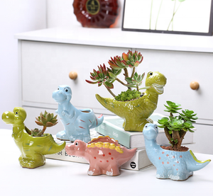 <span class=keywords><strong>Maceta</strong></span> <span class=keywords><strong>de</strong></span> Cerámica con Diseño <span class=keywords><strong>de</strong></span> <span class=keywords><strong>Dinosaurio</strong></span>, Creativa, con Orificio <span class=keywords><strong>de</strong></span> Drenaje, para Plantas Suculentas y Carnosas, Decoración para Hogar y Jardín, Venta al Por Mayor - Product Image 1