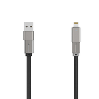 4-En-1 100W Cable USB de carga rápida Luz Aleación de zinc Trenzado Dual Rotary Compatible con IP15 Tipo-C USB para computadoras