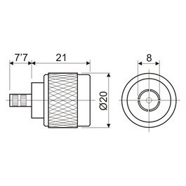 Conector macho tipo N para crimpado, frecuencia de hasta 11 GHz, ideal para conexiones en sistemas de comunicación y redes de datos. - Product Image 2