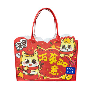2026 Year Of The Horse Tote Bags Felt Gift Bags Large Capacity Cartoon Design For New Year Celebration - Product Image 4