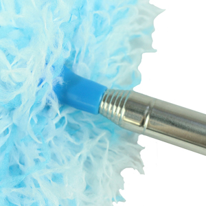 Balai à poussière rond, tête de balai durable pour la maison, manche télescopique extensible long, <span class=keywords><strong>bleu</strong></span>, microfibre magnétique ronde pour le plafond - Product Image 5