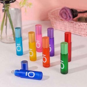 Mini Botella de Vidrio Esmerilado de 10 ml con Logotipo Personalizado, Colorida y Redonda, para Perfume y Aceite Esencial, con Rodillo, para Pelucas y Cuidado de la Piel - Product Image 6