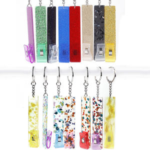 Porte-clés personnalisés en gros avec logo, en acrylique et métal <span class=keywords><strong>de</strong></span> haute qualité, pour ongles longs - Product Image 5