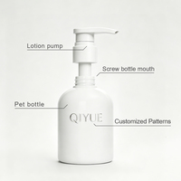 Flacon pompe PCR disponible, minimaliste, 300ml, 400ml, 500ml, en plastique PET blanc, vide, pour lotion, cosmétiques, shampoing, liquides, emballage personnalisé
